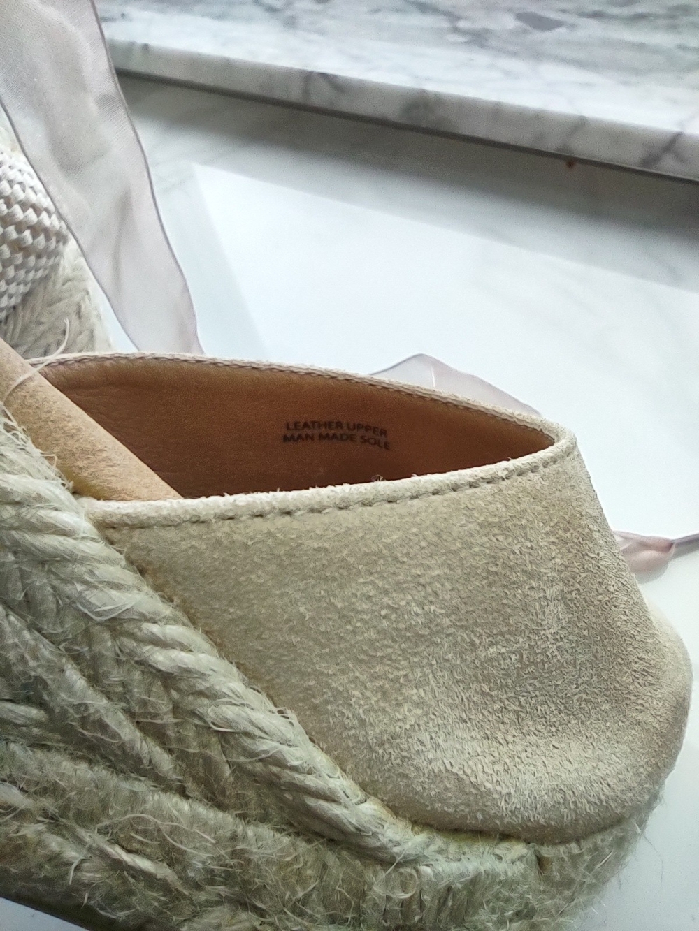 Paseart Spain Leather Women's Nude Espadrille Wedge Heels - Picture 6 of 6